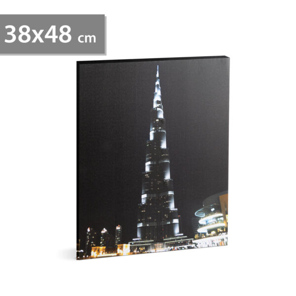 LED-es fali hangulatkép – „Burj Khalifa” –  2 x AA, 38 x 48 cm  58018J Egyéb