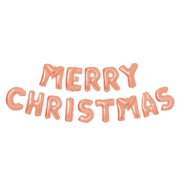 3D Karácsonyi „Merry Christmas” lufi – rozéarany  58081C Egyéb