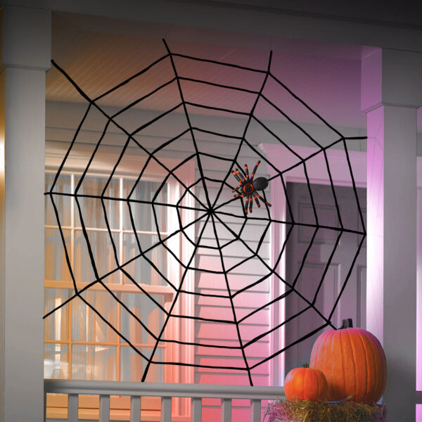 Pókháló pókkal – halloween-i dekoráció – fehér  58101 Egyéb