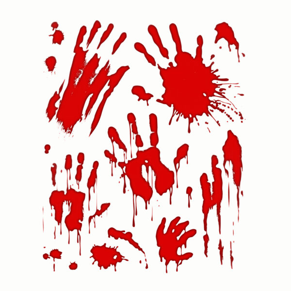 Halloween-i ablakmatrica szett – véres kezek – 8 részes  58131D Egyéb