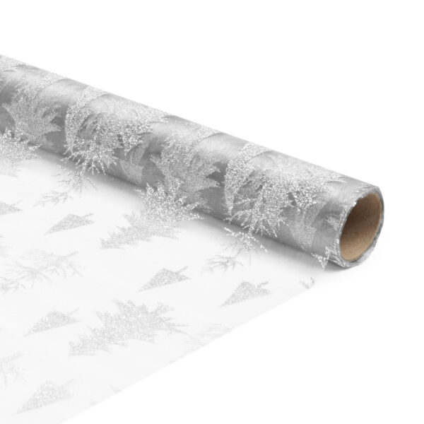 Karácsonyi asztalterítő futó – fehér / fehér – 180 x 28 cm – 3 féle  58200C Egyéb