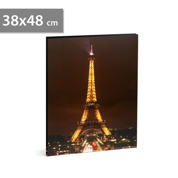 LED-es fali hangulatkép – „Eiffel torony” –  2 x AA, 38 x 48 cm  58485 Egyéb