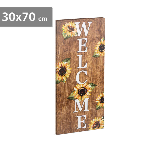 LED-es hangulatkép – „Welcome” – fali akasztóval, 2 x AA, 30 x 70 cm  58503 Egyéb