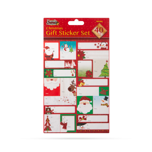 Karácsonyi ajándék matrica szett – 15,2 x 21,6 cm – 40 db / csomag  58528A Egyéb