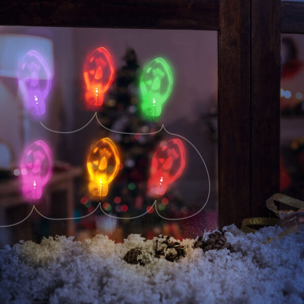 Karácsonyi LED-es fényfüzér – gél ablakmatrica – 6 LED – 2 x AA  58568A Egyéb
