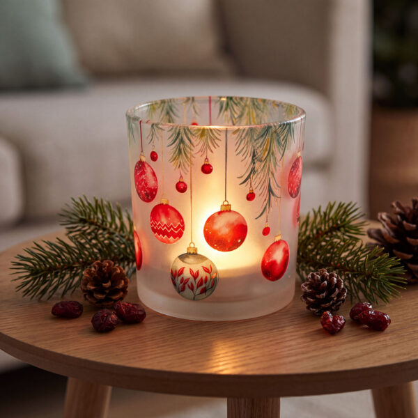 Karácsonyi koszorú – magyallal és díszgömbökkel – 40 cm  58853 Dekoráció