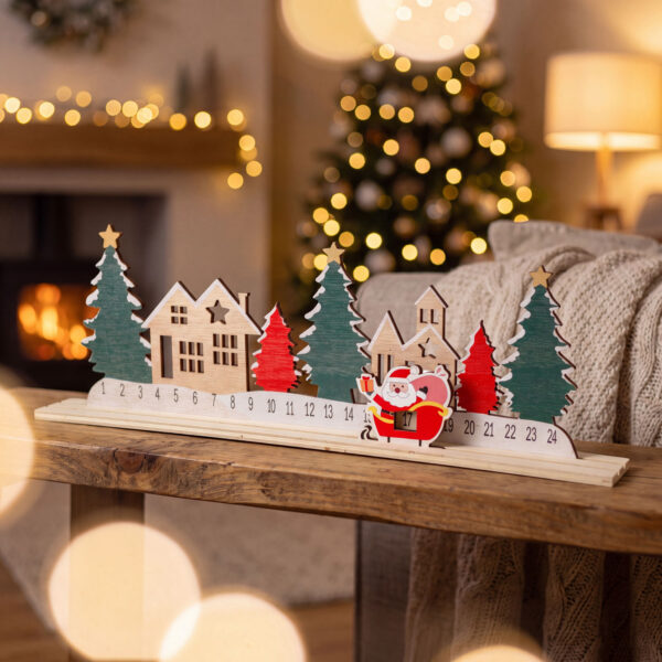 Adventi naptár – karácsonyi falu – MDF – 40 x 12 cm 58879 Dekoráció Adventi naptár – karácsonyi falu – MDF – 40 x 12 cm 58879 Dekoráció