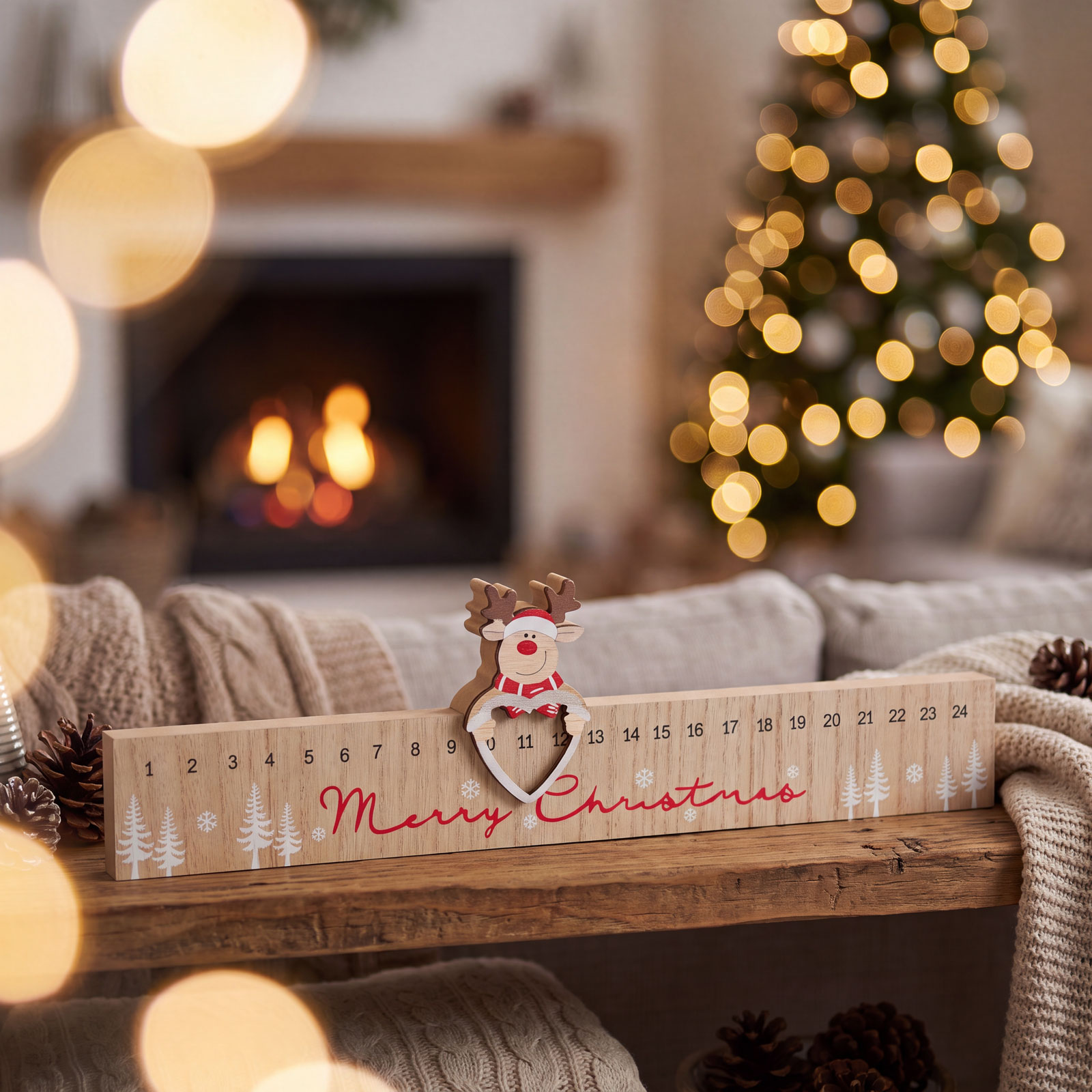 Adventi naptár – „Merry Christmas” rénszarvas – MDF – 40 x 11 cm 58880 Dekoráció Adventi naptár – „Merry Christmas” rénszarvas – MDF – 40 x 11 cm 58880 Dekoráció