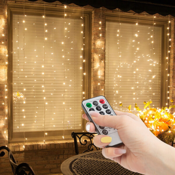Fényfüggöny – 300 db hidegfehér microLED-del – 3 x 3 m – 230V – távirányítós  58905B Egyéb