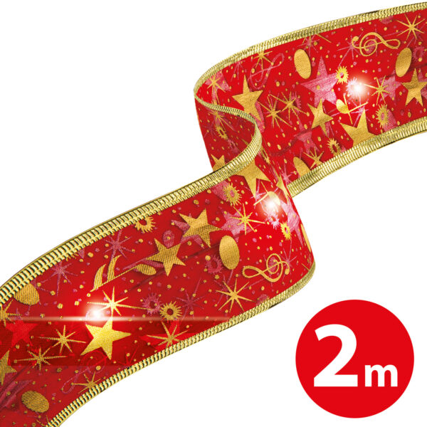 Karácsonyi LED-es szalag – arany – 2 m x 5 cm – 2 x AA  58933B Egyéb
