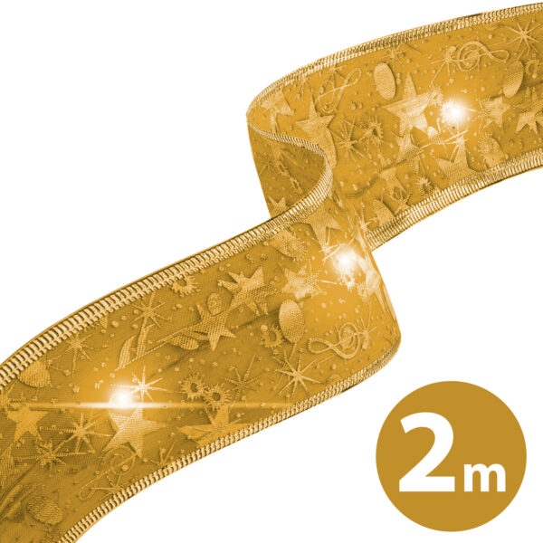 Karácsonyi LED-es szalag – ezüst – 2 m x 5 cm – 2 x AA  58933C Egyéb