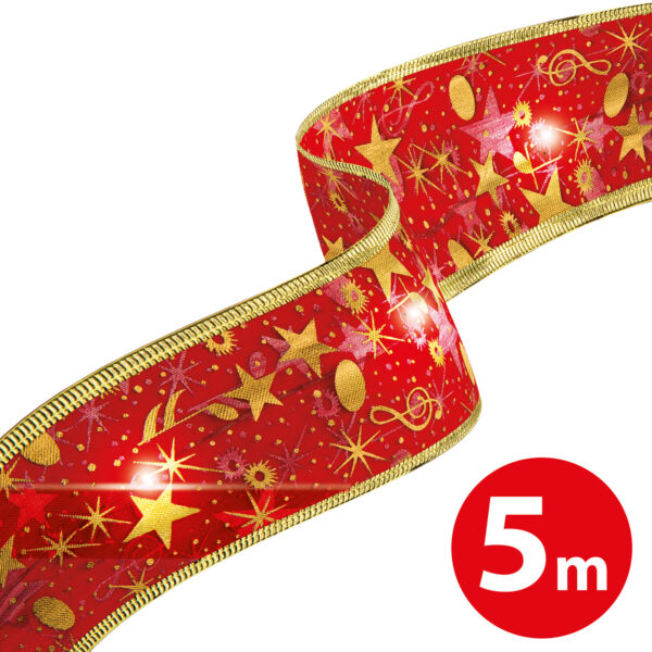 Karácsonyi LED-es szalag – arany – 5 m x 5 cm – 50 LED – USB  58933K Egyéb
