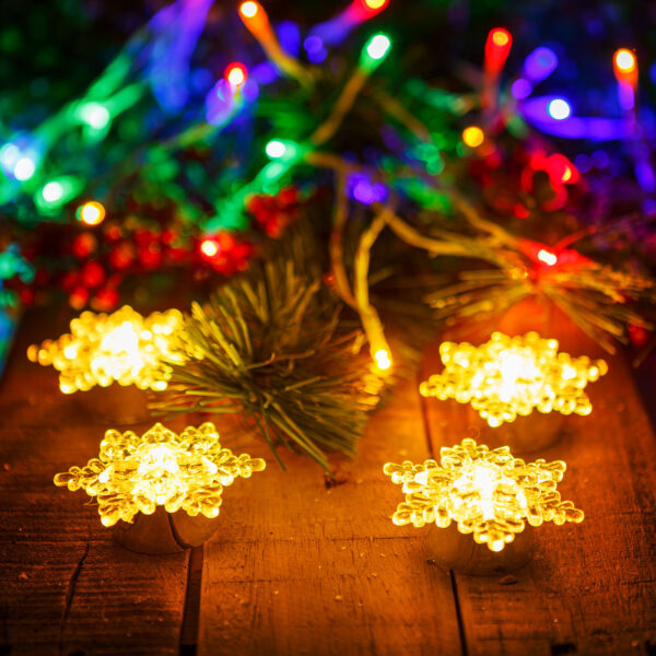 LED-es jégkristály dekoráció – elemes – 4 db / csomag  58974 Egyéb