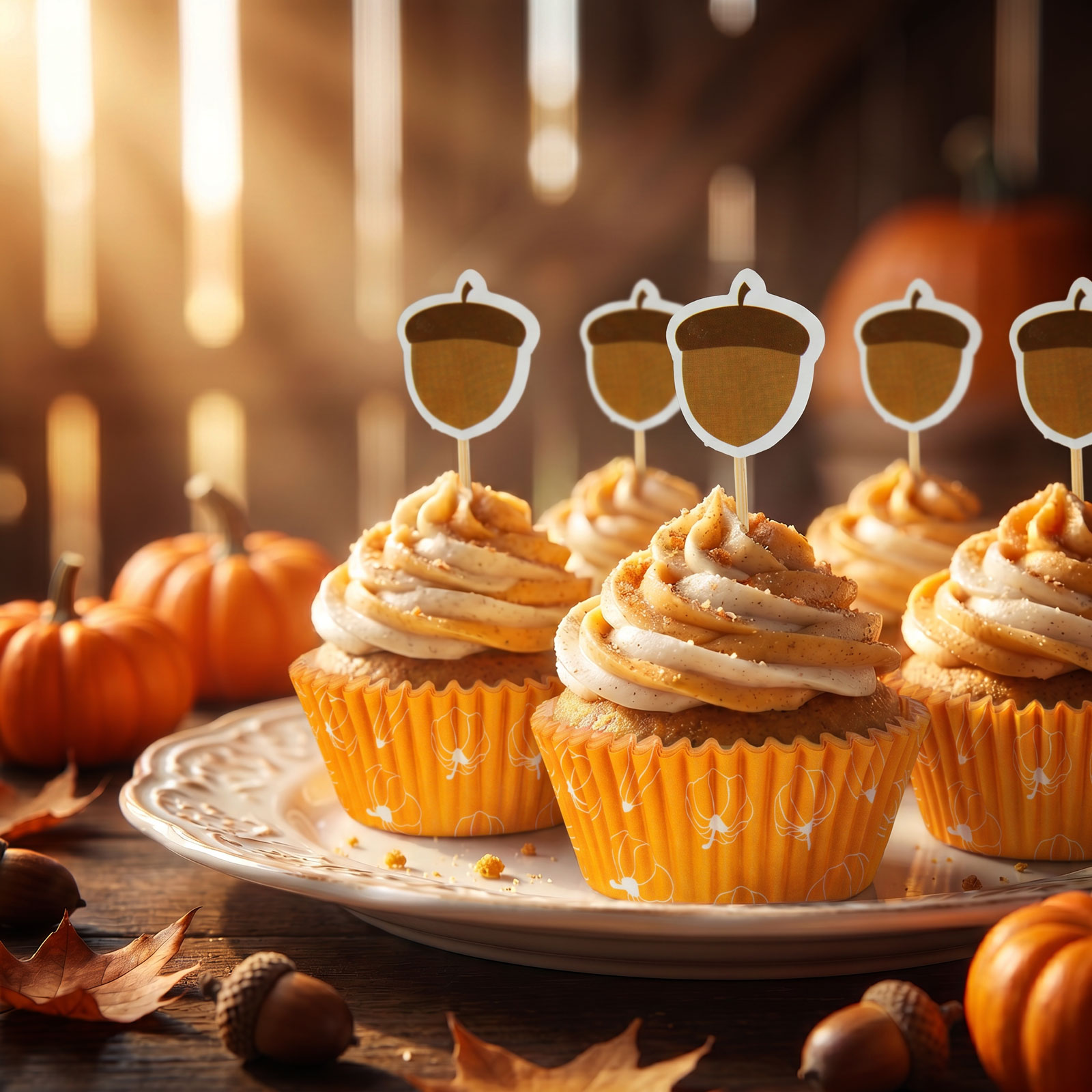 Muffin papír szett – pálcikákkal – 24 + 24 db 59048B Őszi dekoráció Muffin papír szett – pálcikákkal – 24 + 24 db 59048B Őszi dekoráció
