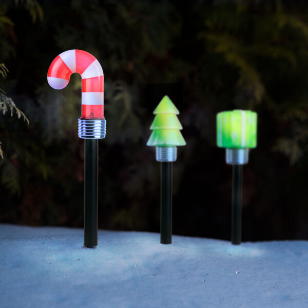 Karácsonyi szolár lámpa – LED – Mikulás, hóember, pingvin – 36,5 x 6 x 6 cm  59760 Egyéb