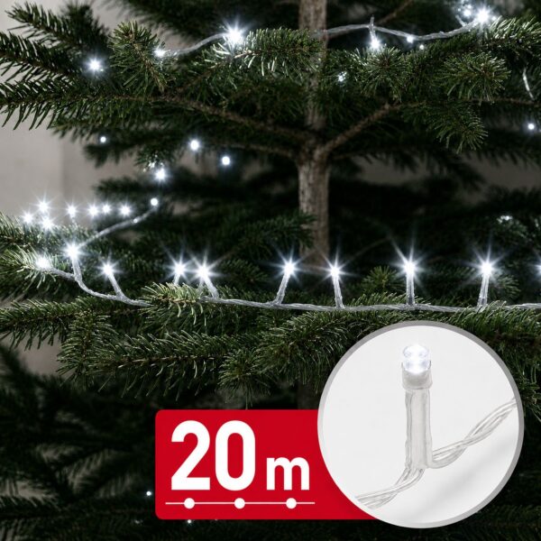 Fényfüzér – 20 m – hidegfehér – 400 LED – 220-240V – 6W – átlátszó kábel 59768CT Világítás Fényfüzér – 20 m – hidegfehér – 400 LED – 220-240V – 6W – átlátszó kábel 59768CT Világítás