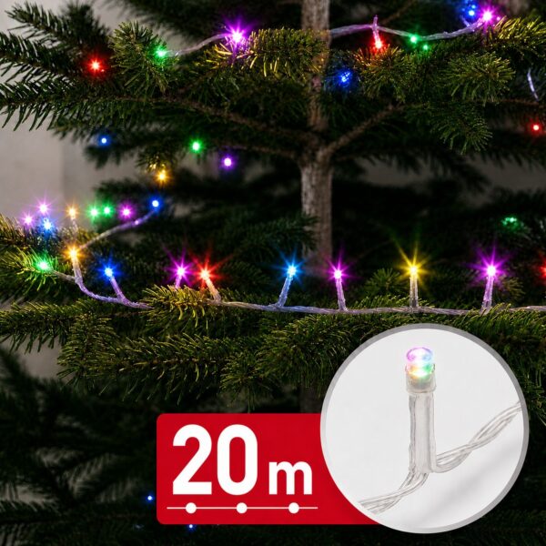 Fényfüzér – 20 m – színes – 400 LED – 100-240V – 6W – átlátszó kábel 59768T Világítás Fényfüzér – 20 m – színes – 400 LED – 100-240V – 6W – átlátszó kábel 59768T Világítás