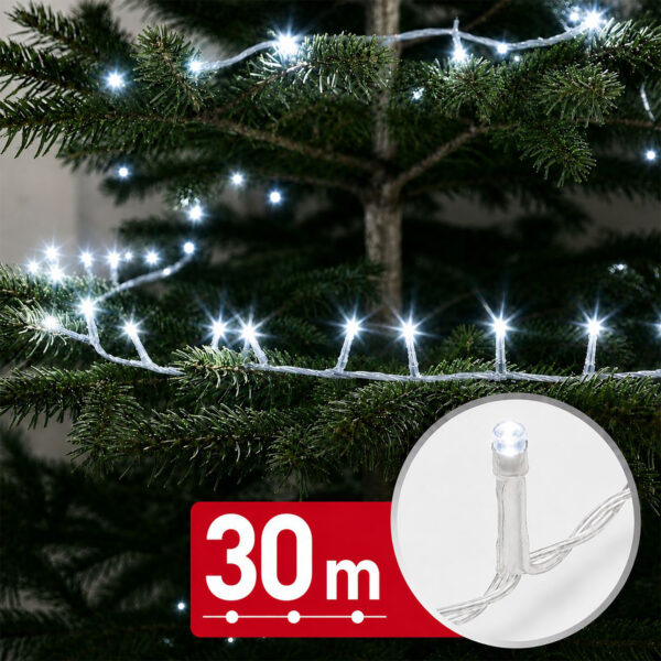 Fényfüzér – 30 m – hidegfehér – 600 LED – 220-240V – 6W – átlátszó kábel 59769CT Világítás Fényfüzér – 30 m – hidegfehér – 600 LED – 220-240V – 6W – átlátszó kábel 59769CT Világítás