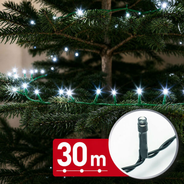 Fényfüzér – 30 m – hidegfehér – 600 LED – 220-240V – 6W – zöld kábel 59769C Világítás Fényfüzér – 30 m – hidegfehér – 600 LED – 220-240V – 6W – zöld kábel 59769C Világítás