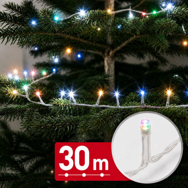 Fényfüzér – 30 m – színes – 600 LED – 220-240V – 6W – átlátszó kábel 59769T Világítás Fényfüzér – 30 m – színes – 600 LED – 220-240V – 6W – átlátszó kábel 59769T Világítás