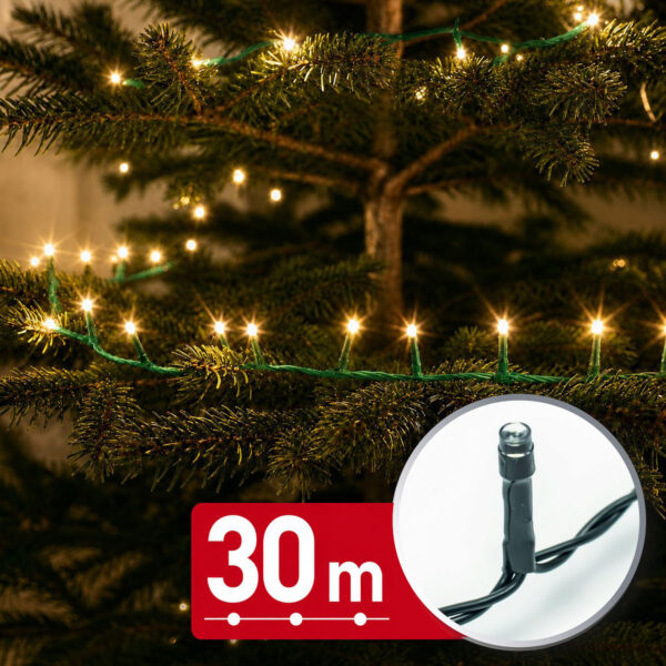 Fényfüzér – 30 m – melegfehér – 600 LED – 220-240V – 6W – zöld kábel 59769W Világítás Fényfüzér – 30 m – melegfehér – 600 LED – 220-240V – 6W – zöld kábel 59769W Világítás