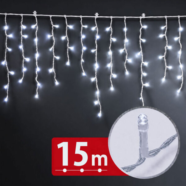 Fényfüzér függöny – 15 m – hidegfehér – 600 LED – 100-240V – 6W – átlátszó kábel 59770C Világítás Fényfüzér függöny – 15 m – hidegfehér – 600 LED – 100-240V – 6W – átlátszó kábel 59770C Világítás