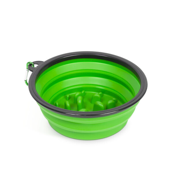 Összenyomható etetőtál – habzsolásgátlóval – zöld – 1000 ml  60008GR Egyéb