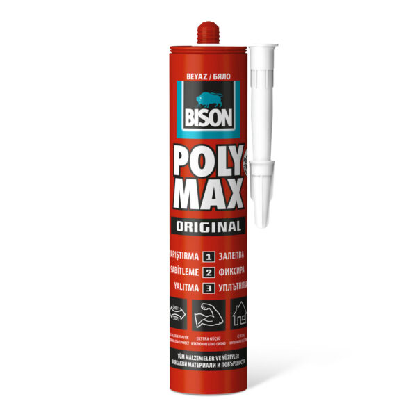 BISON Poly Max original fehér tömítő, SM polymer ragasztó, 465g  B23440 Egyéb
