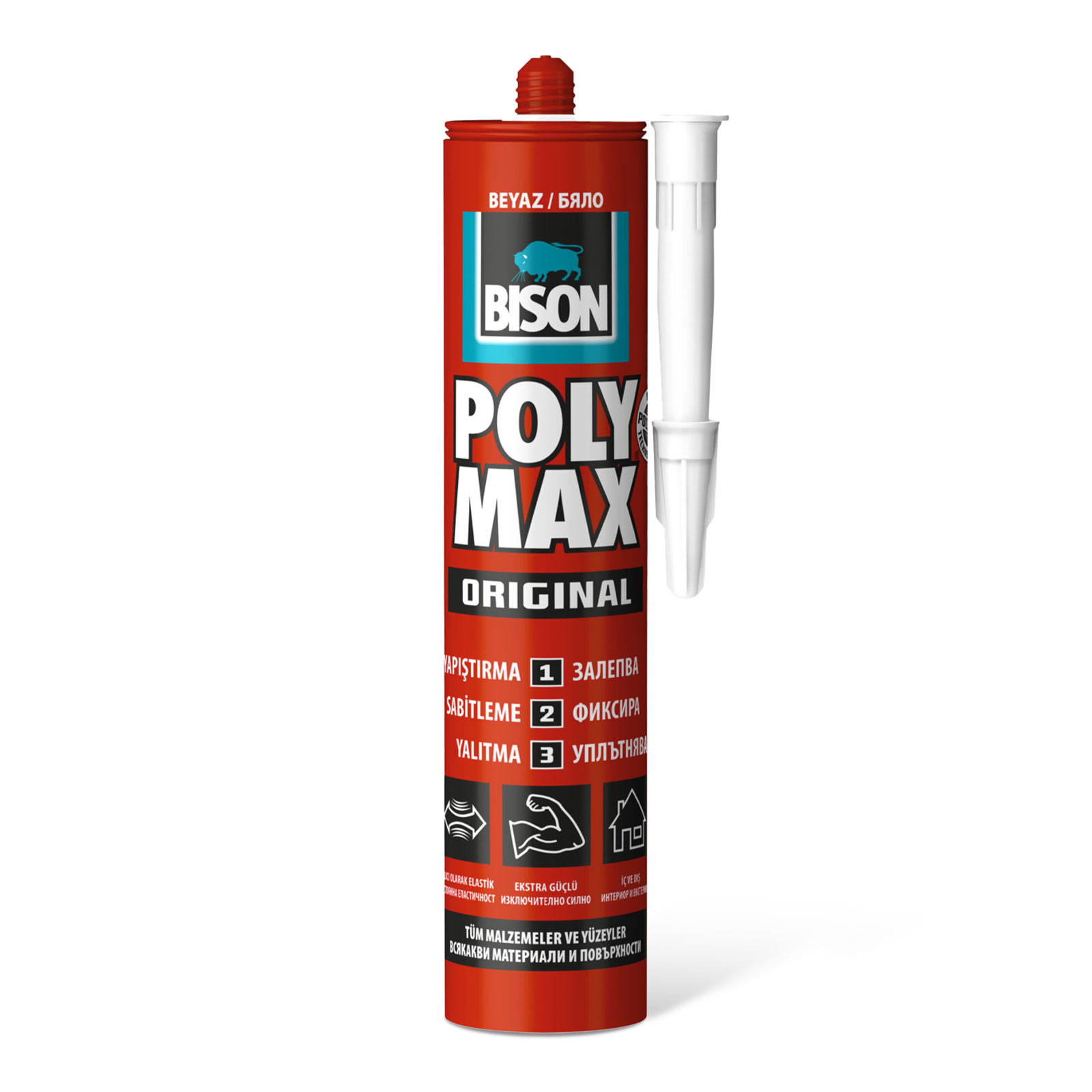BISON Poly Max original fehér tömítő, SM polymer ragasztó, 465g B23440 Egyéb BISON Poly Max original fehér tömítő, SM polymer ragasztó, 465g B23440 Egyéb