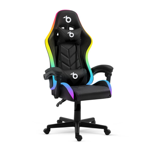 RGB LED-es gamer szék – karfával, párnával – fekete  BMD1115BK Egyéb
