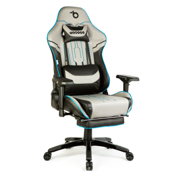 Gamer szék párnával – szürke/fekete/kék – 84 x 52 / 48 x 50 cm  BMD1118A Egyéb