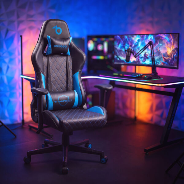 TItanForce gamer szék párnával – fekete/kék – 122 x 65 x 53 cm BMD1124BL Egyéb TItanForce gamer szék párnával – fekete/kék – 122 x 65 x 53 cm BMD1124BL Egyéb