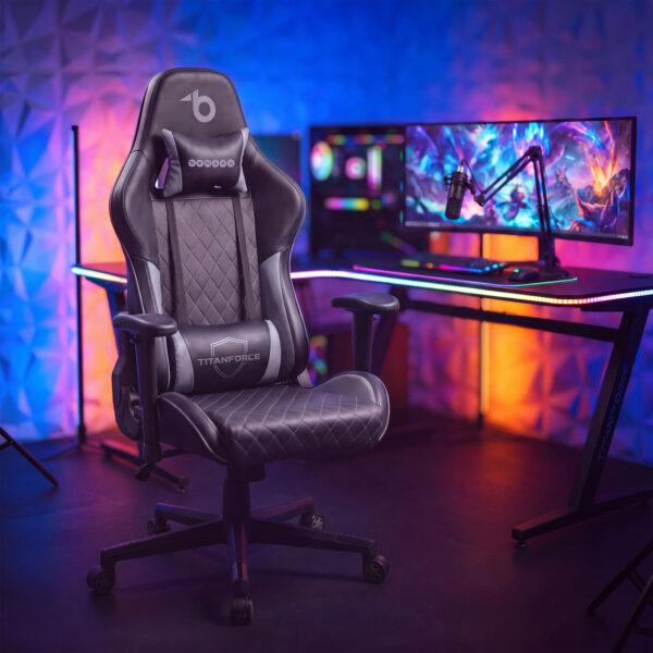 TItanForce gamer szék párnával – fekete/kék – 122 x 65 x 53 cm  BMD1124BL Egyéb