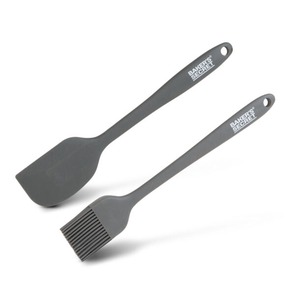 Baker’s Secret 2 darabos szilikon ecset és spatula – 21/22 cm – fekete  BS40126 Egyéb