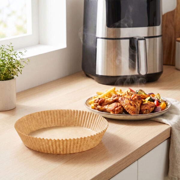 Air fryer sütőpapír – olaj nélküli sütőhöz – kör – 23 cm – 50 db / csomag  BW1020D Egyéb