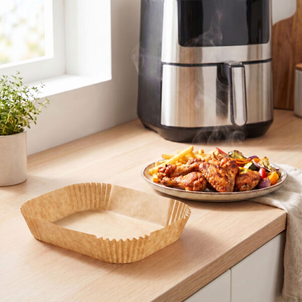 Air fryer sütőpapír – olaj nélküli sütőhöz – kör – 23 cm – 50 db / csomag  BW1020D Egyéb