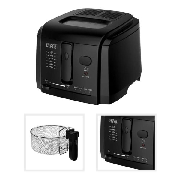 WinningStar – Olajsütő – 3 L – 1600 W – fekete  DA01178 Egyéb