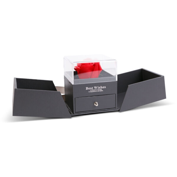 9 db műrózsa díszdobozban nyaklánccal – 11 x 11 x 9,5 cm – rózsaszín  DA01200 Egyéb