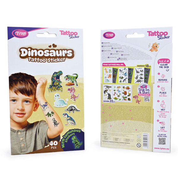 Dinoszauruszos tetoválás matrica szett – 40 db / csomag  TY50270 Egyéb