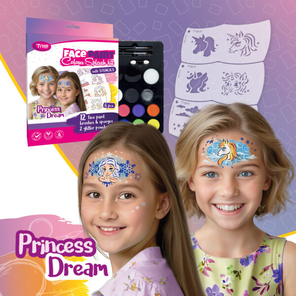 Princess Dream Arcfesték szett – 6 db sablonnal  TY50566 Egyéb
