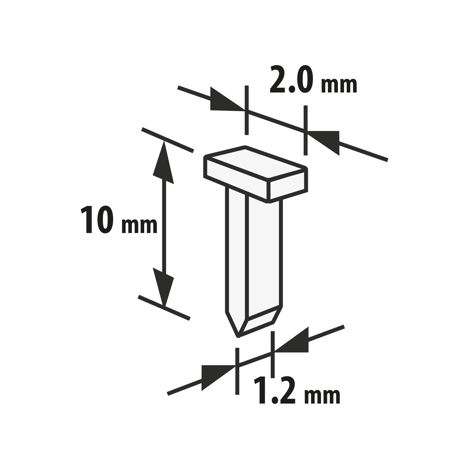 Tűzőkapocs – 1,2 x 2 x 10 mm – 2000 db 10443C Kézi szerszámok Tűzőkapocs – 1,2 x 2 x 10 mm – 2000 db 10443C Kézi szerszámok