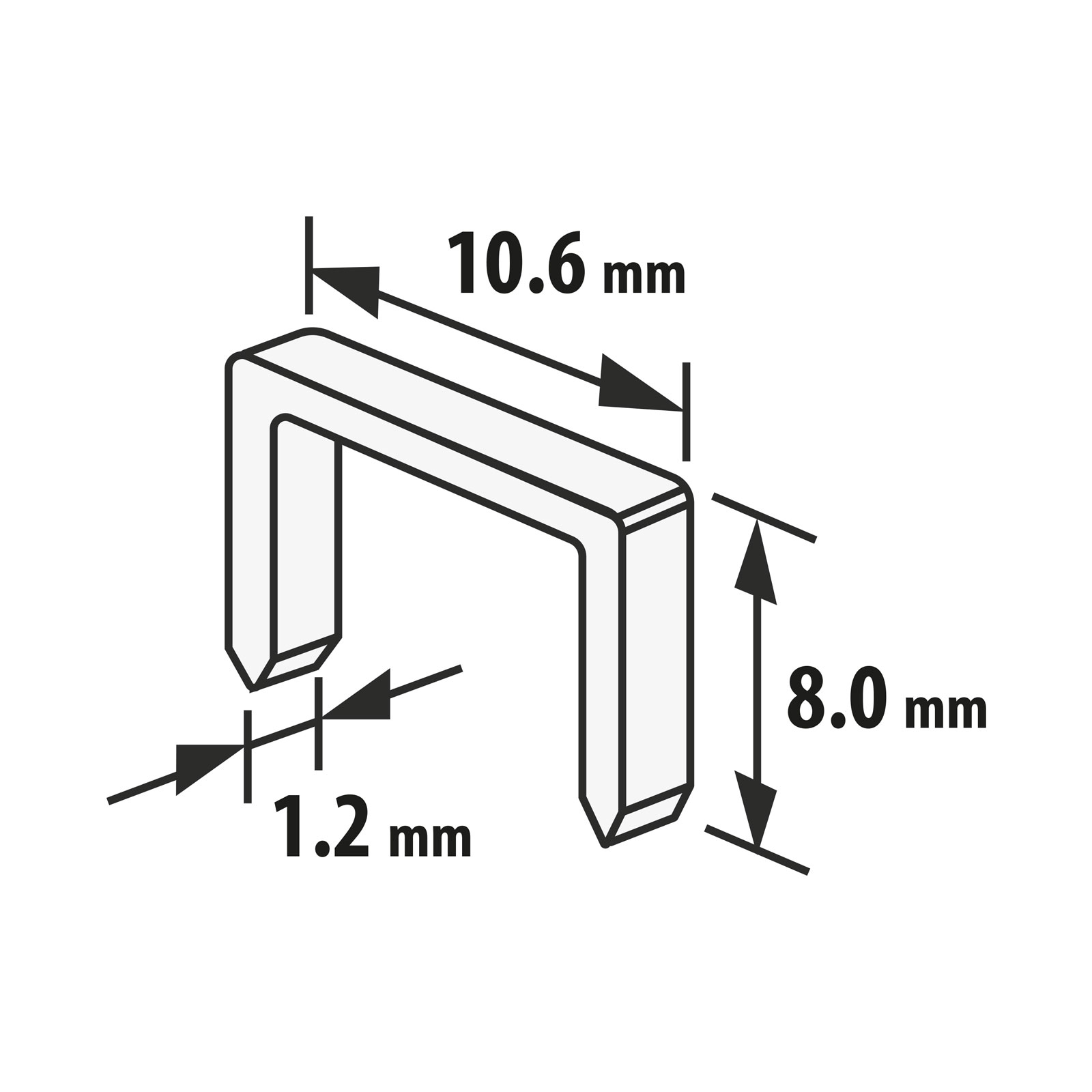 Tűzőkapocs – 1,2 x 10,6 x 8 mm – 1000 db 10443 Kézi szerszámok Tűzőkapocs – 1,2 x 10,6 x 8 mm – 1000 db 10443 Kézi szerszámok