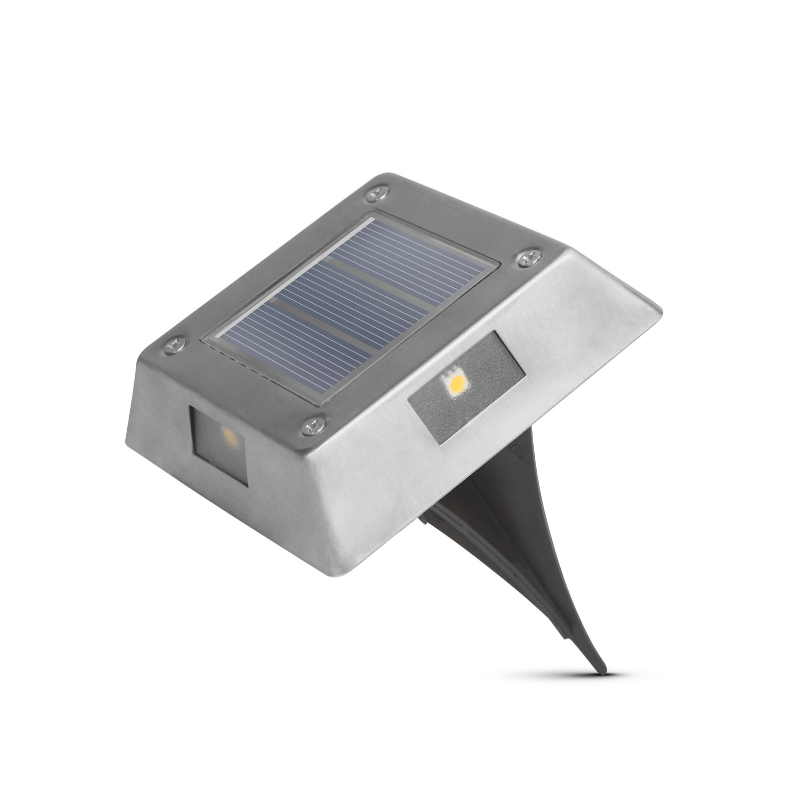LED-es leszúrható / fali szolár lámpa – négyzet alakú, fém – hidegfehér – 10 x 10 x 2,5 (+11) cm 11440D Egyéb LED-es leszúrható / fali szolár lámpa – négyzet alakú, fém – hidegfehér – 10 x 10 x 2,5 (+11) cm 11440D Egyéb