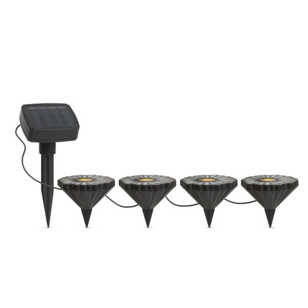Leszúrható LED szolár – virágok – színes – fekete – műanyag – 360 cm  11732 Kültéri világítás