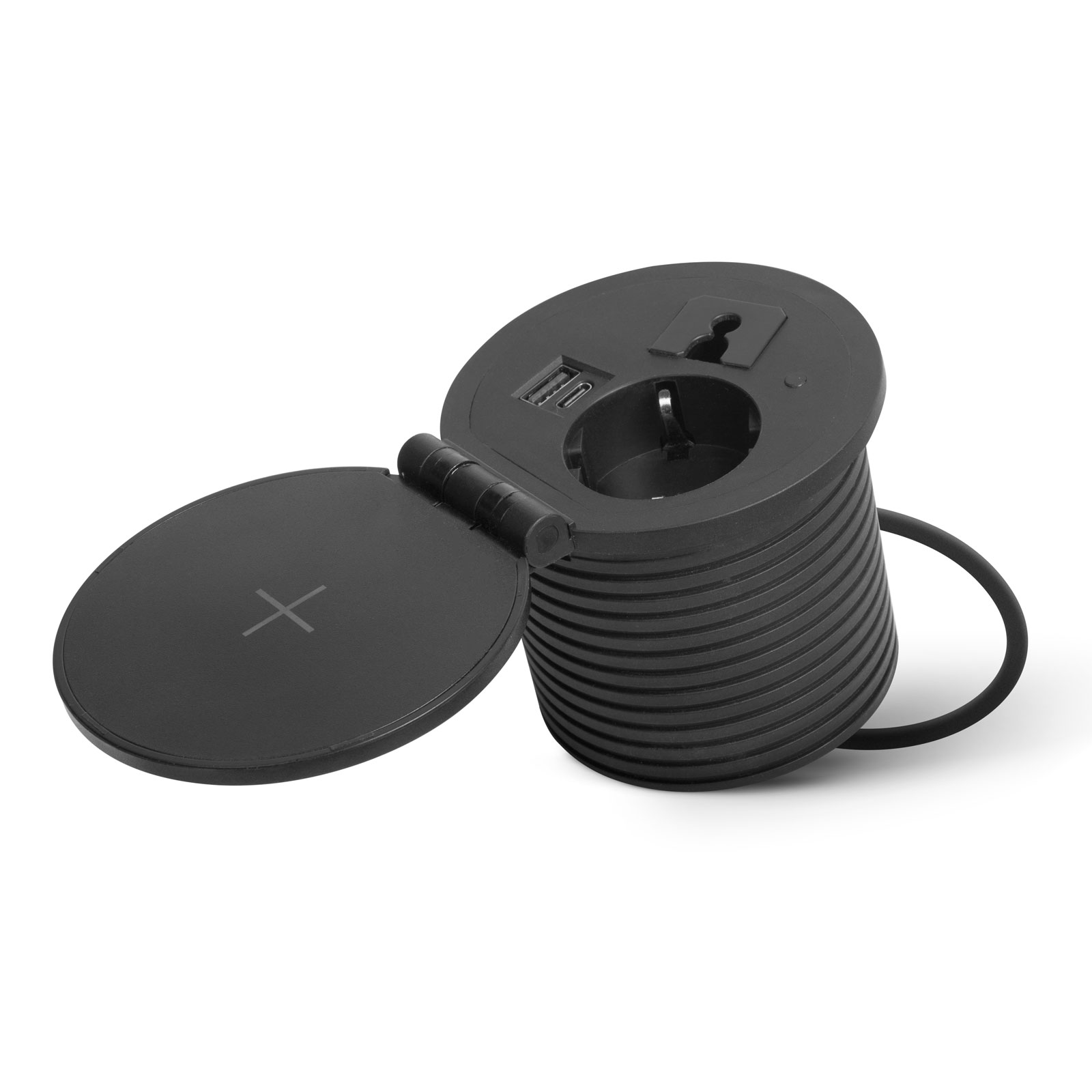 Rejtett, beépíthető konnektor + USB + Type-C + Vezeték nélküli töltő 20462BK Egyéb Rejtett, beépíthető konnektor + USB + Type-C + Vezeték nélküli töltő 20462BK Egyéb