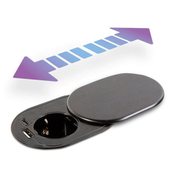Rejtett, beépíthető konnektor + USB + Type-C – „Slide it” technológiával  20463BK Elosztók és hosszabbítók