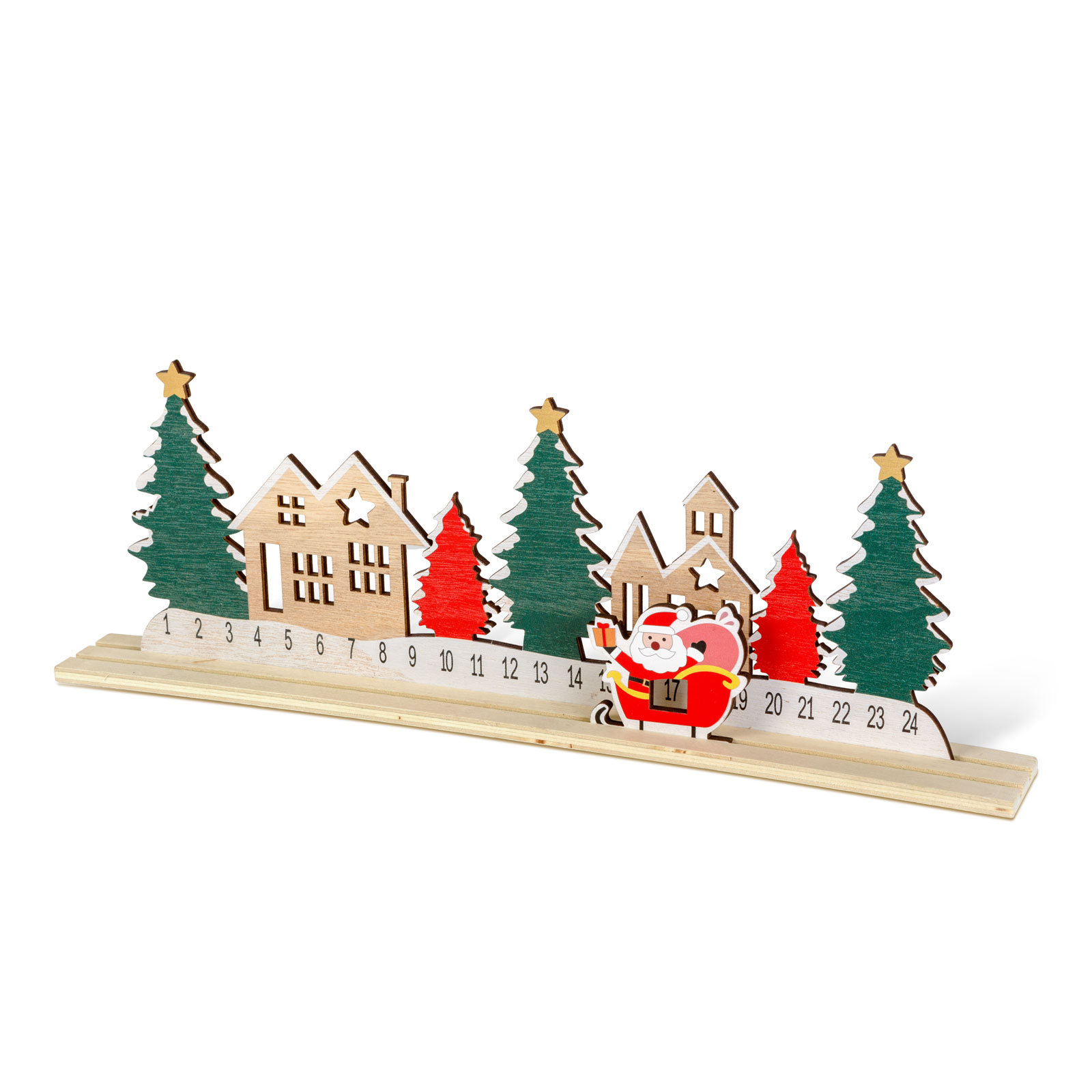 Adventi naptár – karácsonyi falu – MDF – 40 x 12 cm 58879 Dekoráció Adventi naptár – karácsonyi falu – MDF – 40 x 12 cm 58879 Dekoráció