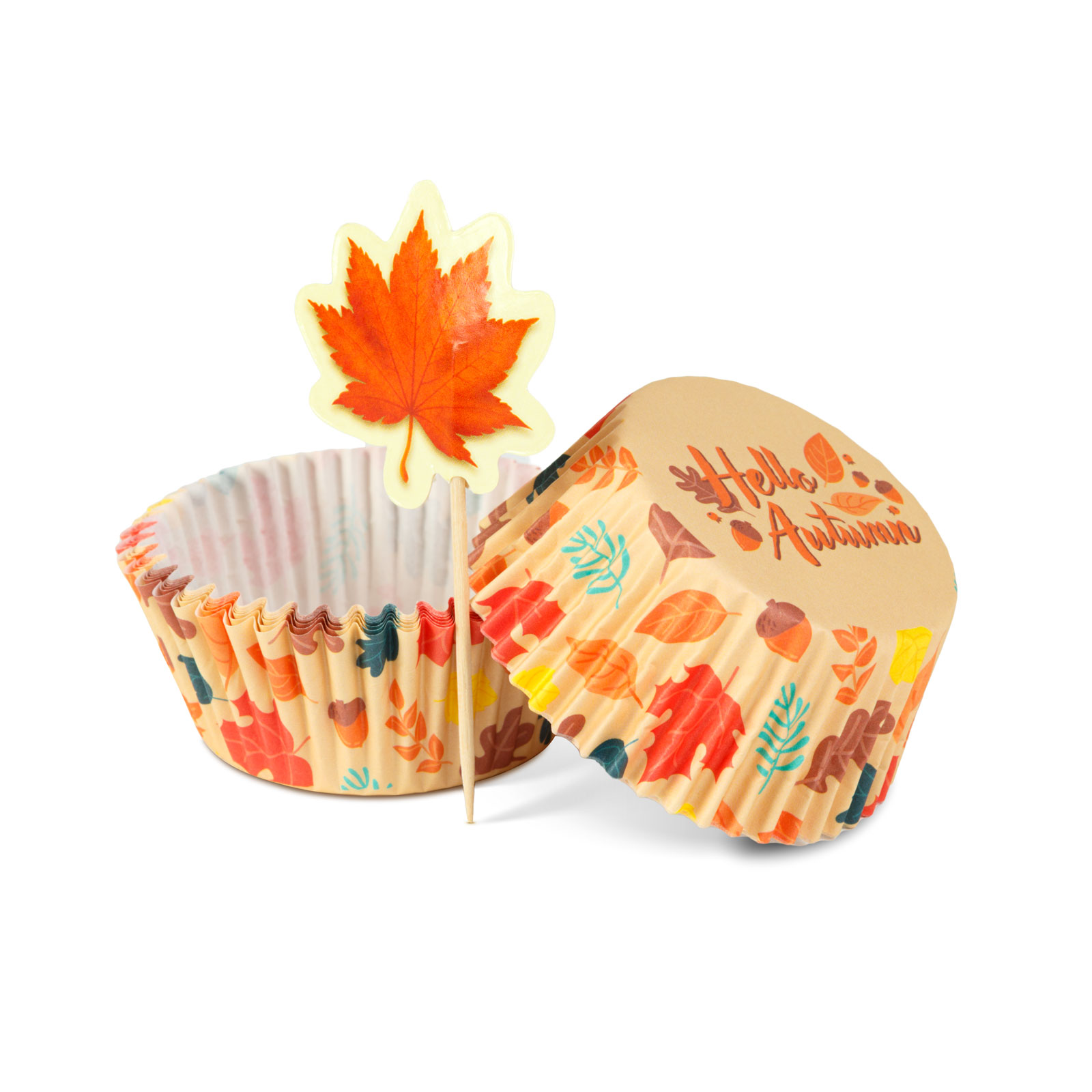 Muffin papír szett – pálcikákkal – 24 + 24 db 59048A Őszi dekoráció Muffin papír szett – pálcikákkal – 24 + 24 db 59048A Őszi dekoráció