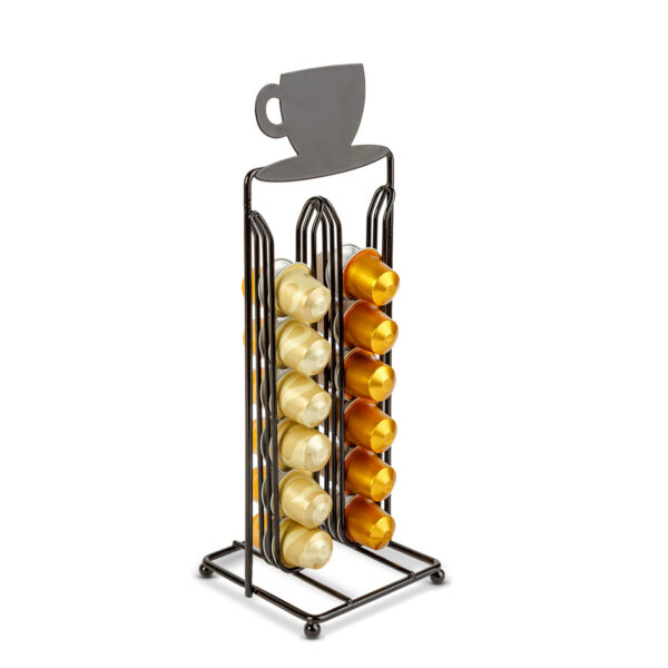 Fém kávékapszula tartó – 28 db Nespresso kapszulához – 125 x 115 x 340 mm – matt fekete  BW0998 Egyéb