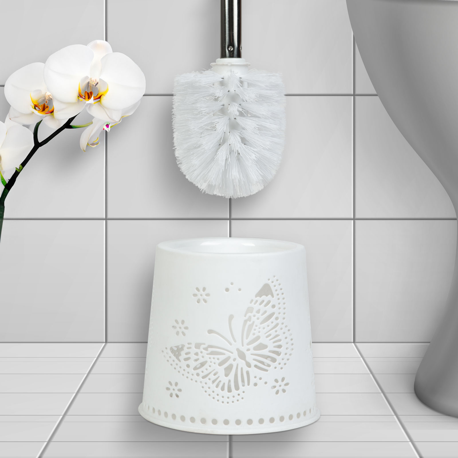 WC kefe + tartó – pillangós – 49 x 13 x 13 cm – fehér BW3033 Egyéb WC kefe + tartó – pillangós – 49 x 13 x 13 cm – fehér BW3033 Egyéb